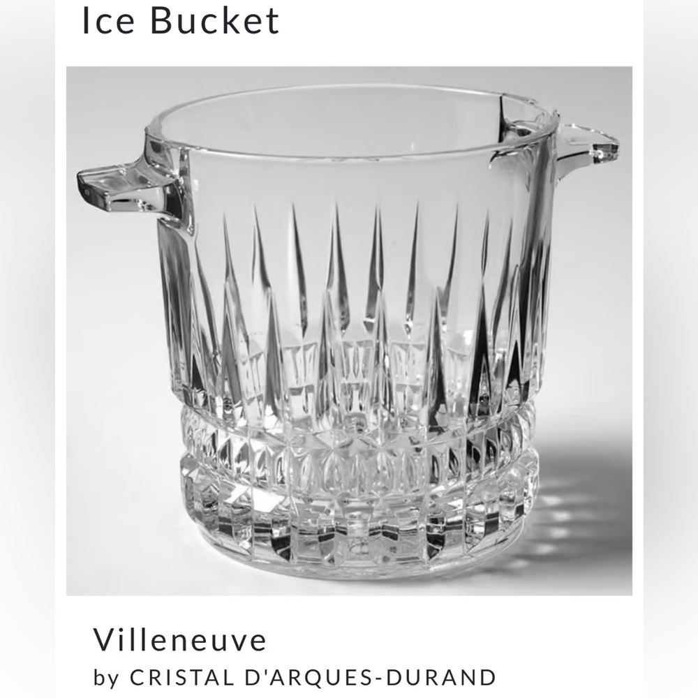 ITALY Villenueve Cristal D’arques Durand Crystal Ice Bucket glass